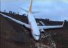 Avión de Turquía sale de pista de aterrizaje y termina en acantilado