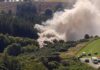 Movilización tras descarrile e incendio de tren en Escocia