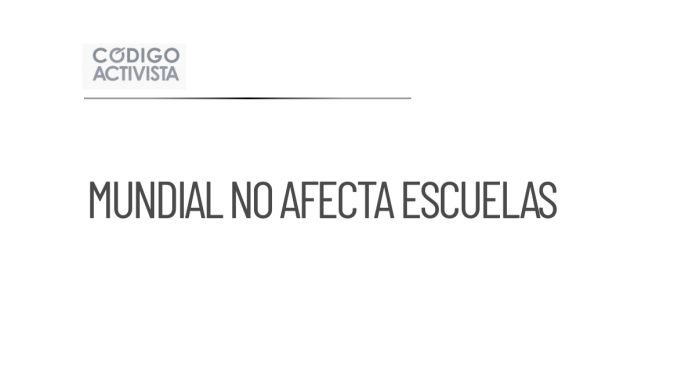 Mundial no afectará horarios escolares en la mayoría de los juegos