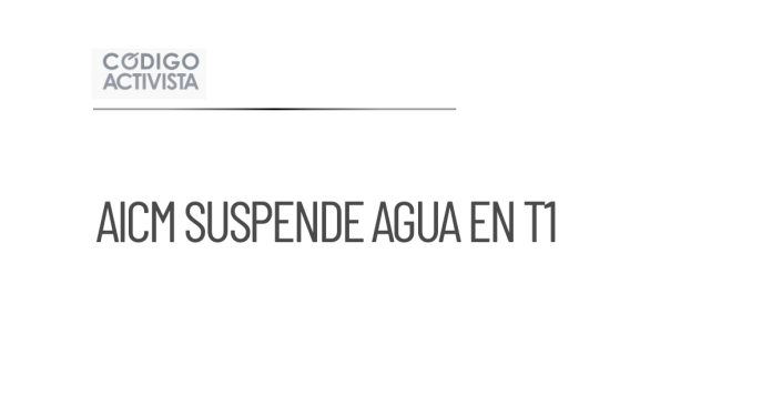 AICM detiene suministro de agua en Terminal 1 por mantenimiento